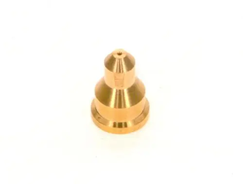 Brass nozzle with a conical shape, commonly used in ignition systems, featuring precision engineering typical of Bosch products.